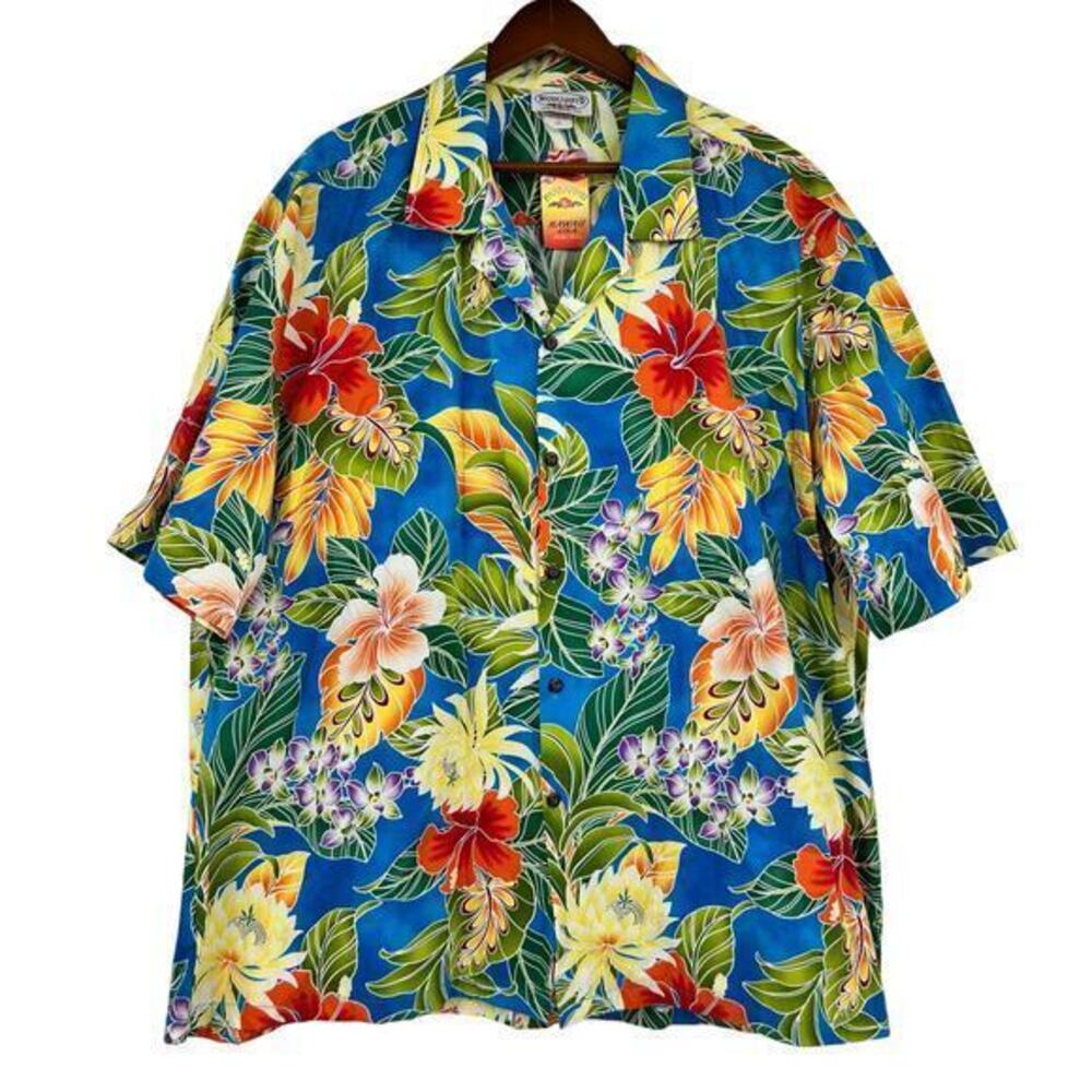 NEW PACIFIC LEGENDS  3XL Mens Shirt Top  Hawaiian Aloha Camp Floral Button-Down